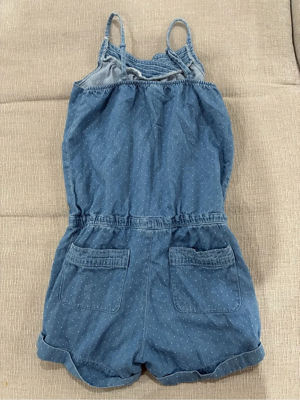 GAP Blue Dot Chambray Girls' Romper
